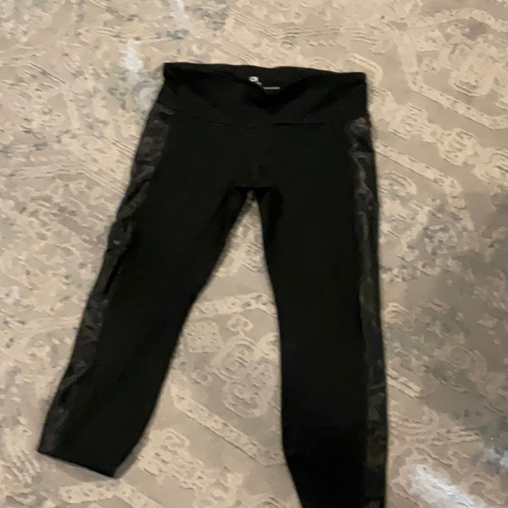 Black Leggings with Mesh Detail